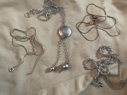 Silver necklace and bracelet package