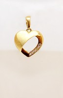 Stony gold heart pendant. (Zal-au108420)