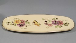 Zsolnay pillangós, kézzel festett porcelán tálka