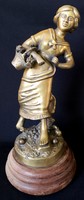 Dt/147 - girl with a basket, bronze statue