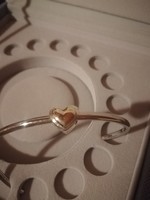 Pandora jewelry convex heart two-tone charm