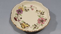 Zsolnay butterfly hand painted porcelain ring bowl
