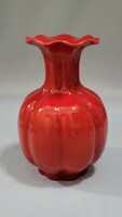Zsolnay eozin ökörvér mázas modern váza