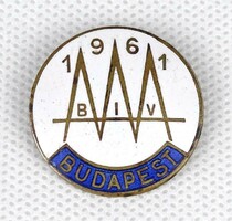 1K773 biv Budapest industrial fair enameled badge 1961