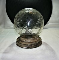 Antik  fali lámpa - csiszolt  üveg búrával