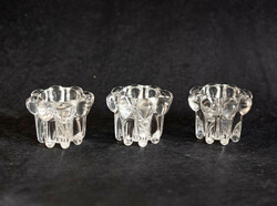 Retro glass candle holder reims - flower cup (3 pcs) - Scandinavian mid-century modern design