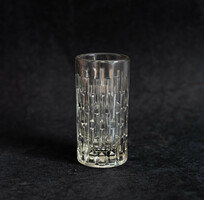 Mid-century modern design üveg váza - skandináv stílusú, retro kisváza geometrikus mintával