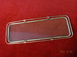 Antique glass tray in a copper frame. Size: 37 x 13.5 x 2.5 cm. He has! Jokai.