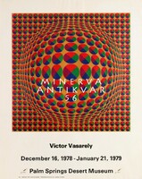 Reprint of the poster of the American ironworks exhibition, op-art, optical space game