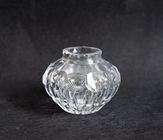 Öntött kristály üveg váza - mid-century modern design