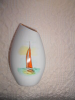 Aquincum small porcelain vase with Balaton memory inscription - hand painted
