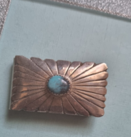 Silver money clasp original turquoise stone