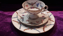 Altwien porcelán reggeliző szett, csésze tányérokkal (L2833)
