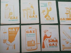 Retro háztartási gázkészülékeket népszerűsítő reklámlapok-receptekkel 10 db
