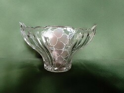 German Anna Hütte offering 24% lead crystal, special, oval shape, floral pattern on the side, marked