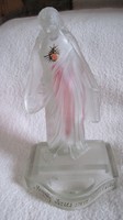 Antique glass Jesus statue candlestick with holy water tank