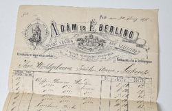 Antik, ritka nagy alakú számla 1875-ből!   -papírrégiség-