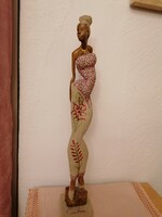 Cuban woman statue made of wood