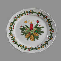Tirschenreuth Bavarian Christmas plate set, German porcelain