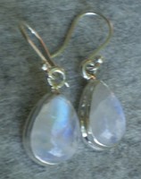 925 silver earrings with rainbow moonstone