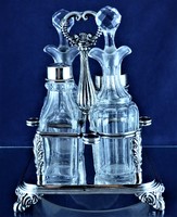 Special, antique silver oil-vinegar holder, Paris, ca. 1860!!!