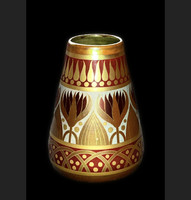 Antique rare Zsolnay vase from the Tutankhamun series, decor design by Teréz Zsolnay Mattyasovszky