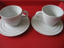 Nespresso cup with pair of ribbed coasters