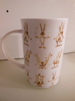 Mug - chacult - 3.5 dl - bunny - round pattern - porcelain - perfect