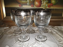 Silver-plated murano medici silver wine glasses