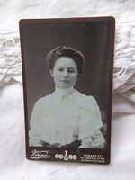 Antique hungarian cdv / business card / hardback photo lady portrait cutter budapest early 1900s