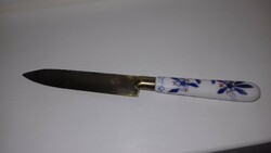 Antique fruit knife with porcelain handle (zsolnay?)