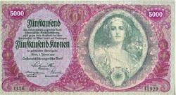 Austria 5,000 Korona 1922 replica unc