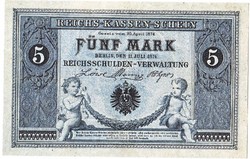 Germany 5 marks 1874 replica unc