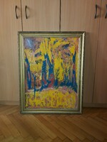 Elvarázsolt erdő, festmény, olaj, vászon, 60x80 cm+keret
