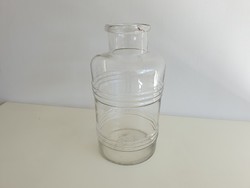 Old Antique 6 Liter Canning Factory Preserving Jar with Striped Embossed Barrel Shape
