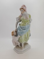 Herendi Anya gyermekkel, korsóval, 27 cm