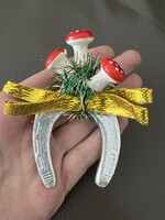 Antik papír patkó gombákkal karácsonyfadísz