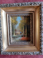 Bellini marked: forest landscape miniature