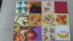 12 napkins for vegetables and fruits