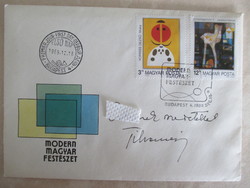 Artist's stamps with first day stamp and dedication by Gyarmathy Tihamér (mng 1989 exhibition)
