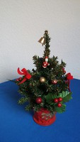 Small artificial pine table with decorations