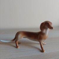 Hollóházi tacskó kutya figura