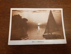 Old postcard Balaton sailing ship postcard