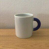 White and blue mug
