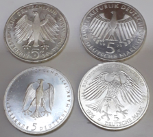 Ezüst Német emlék 5 Márkás érmék 44.8 gramm Kapszulában..