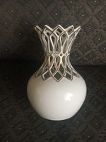 Wonderful lace neck Herend vase - designed by Cs. Illés Irén  artist - retro