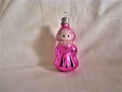 Old glass Christmas tree decoration - lady in winter clothes! (2)