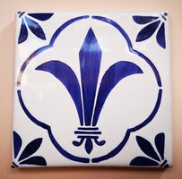 Hand painted blue and white tiles