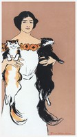 Edward Penfield - Nő macskákkal  - reprint