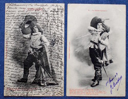2 darab antik  Bergeret fotó képeslap  a kis Cyrano